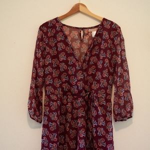 Floral Maroon Romper